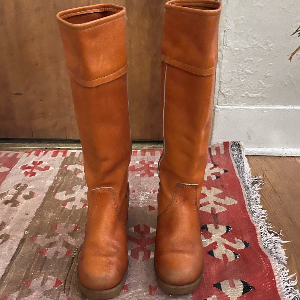 Vintage leather Campus boots Saddle Brown sz8